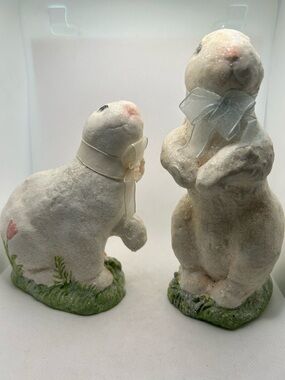 Midwest of Cannon Falls Rabbit Sugared Easter Bunny Standing Figurines Lot of 2